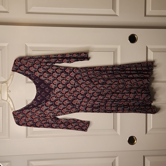 EXPRESS Women's Mauve/Pink Floral Fit And Flare A-line Skater Dress Size XS - Picture 6 of 8